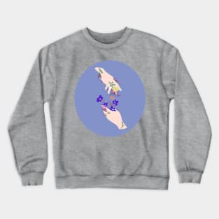 Minimal Cutout Hands and Florals Crewneck Sweatshirt